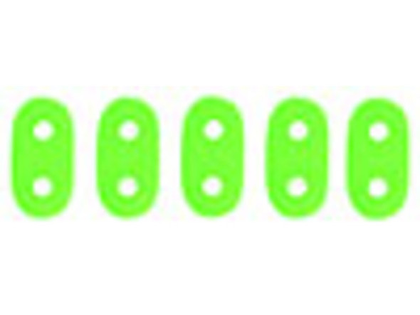 CzechMates Glass 3 x 6mm 2-Hole Neon Green Bar Bead 2.5-Inch Tube