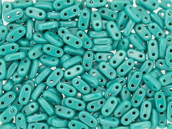 CzechMates Glass 3 x 6mm 2-Hole Persian Turquoise Bar Bead 2.5-Inch Tube