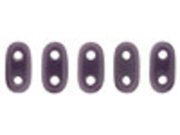 CzechMates Glass 3 x 6mm 2-Hole Opaque Purple Bar Bead 2.5-Inch Tube