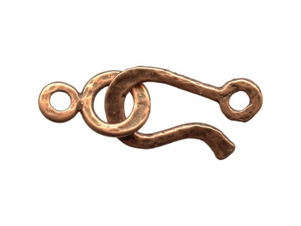 JBB Findings Findings Antiqued Copper Plated Jewelry Clasp, Hammered Hook & Eye (Each)
