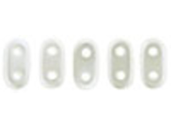 CzechMates Glass 3 x 6mm 2-Hole Pearl Coat Snow Bar Bead 2.5-Inch Tube