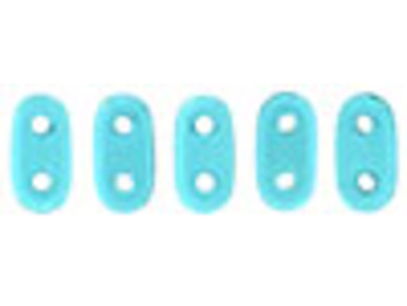 CzechMates Glass 3 x 6mm 2-Hole Teal Bar Bead 2.5-Inch Tube