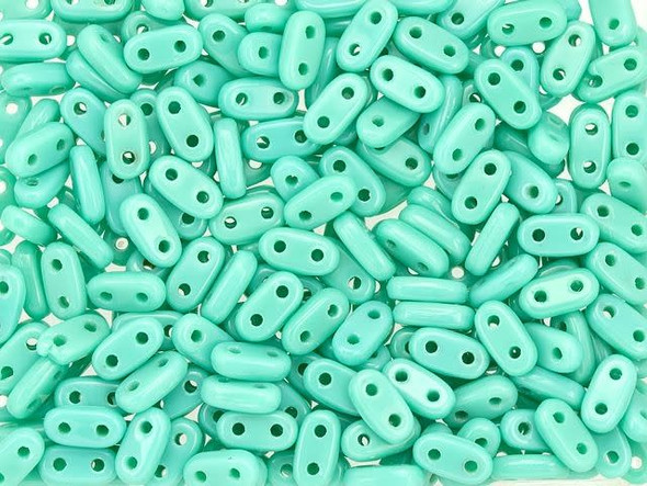 CzechMates Glass 3 x 6mm 2-Hole Turquoise Bar Bead 2.5-Inch Tube