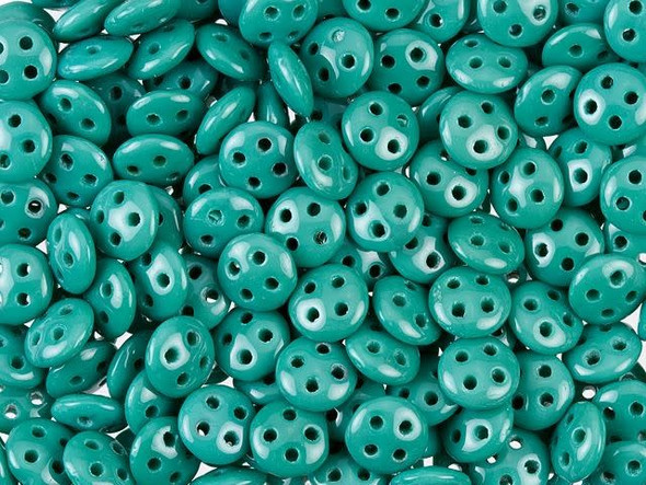 CzechMates Glass 6mm Four-Hole Persian Turquoise QuadraLentil Bead (2.5-Inch Tube)