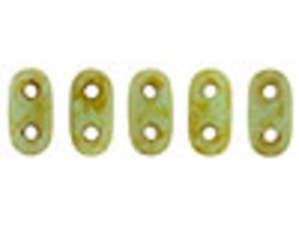 CzechMates Glass 3 x 6mm 2-Hole Opaque Pale Turquoise Picasso Bar Bead 2.5-Inch Tube