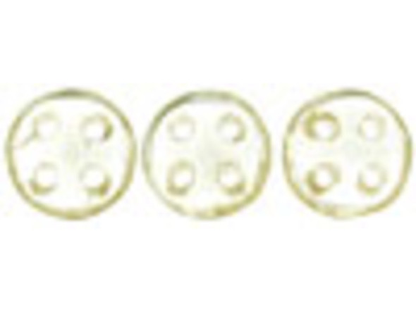 CzechMates Glass, 4-Hole QuadraLentil Beads 6mm, Transparent Champagne Luster