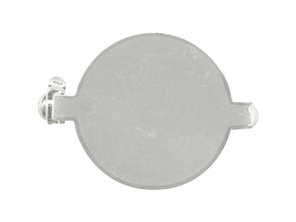White Plated Bar Pin, Pin Back, 1" with 20mm Disk (12 Pieces)