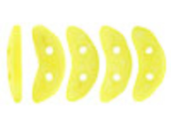 CzechMates Glass 4 x 10mm 2-Hole ColorTrends Opaque Buttercup Crescent Bead 2.5-Inch Tube