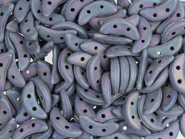 CzechMates Glass 4x10mm 2-Hole Matte Purple Iris Crescent Bead 2.5-Inch Tube