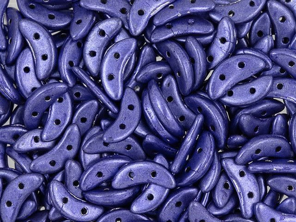 CzechMates Glass 4 x 10mm ColorTrends Saturated Metallic Ultra Violet 2-Hole Crescent Bead 2.5-Inch Tube