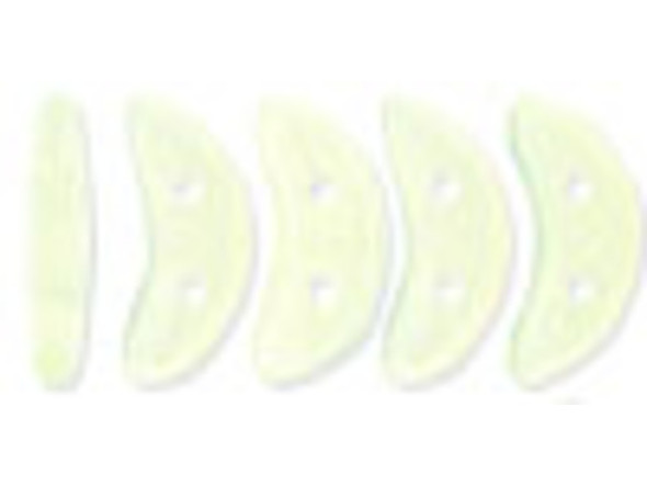 CzechMates Glass 4x10mm Milky Jonquil 2-Hole Crescent Bead, 2.5-Inch Tube