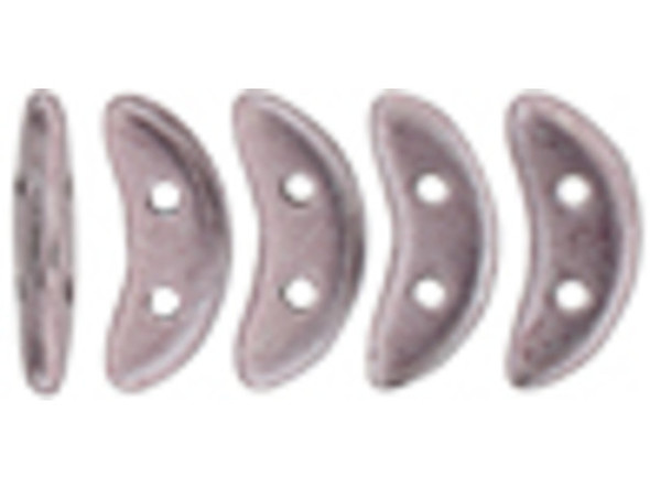 CzechMates Glass 4 x 10mm 2-Hole ColorTrends Saturated Metallic Almost Mauve Crescent Bead 2.5-Inch Tube