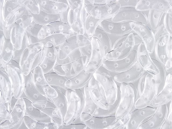 CzechMates Glass 4x10mm Crystal 2-Hole Crescent Bead, 2.5-Inch Tube