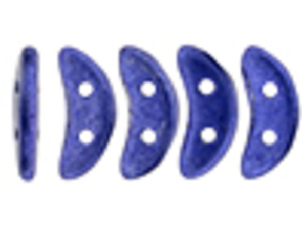 CzechMates Glass 4 x 10mm 2-Hole ColorTrends Saturated Metallic Lapis Blue Crescent Bead 2.5-Inch Tube