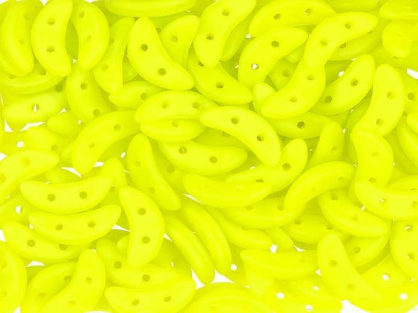 CzechMates Glass 4 x 10mm 2-Hole Matte Chartreuse Crescent Bead 2.5-Inch Tube