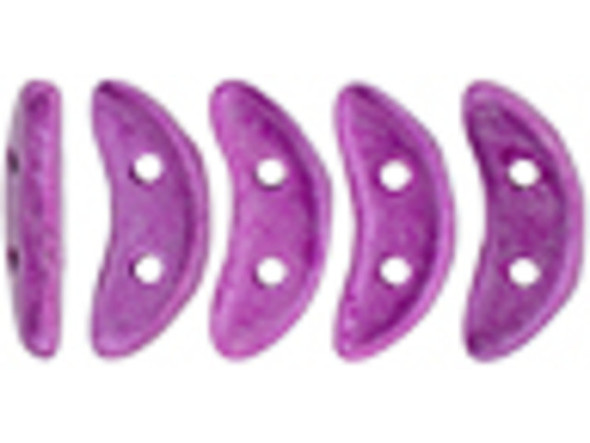 CzechMates Glass 4 x 10mm 2-Hole ColorTrends Saturated Metallic Spring Crocus Crescent Bead 2.5-Inch Tube