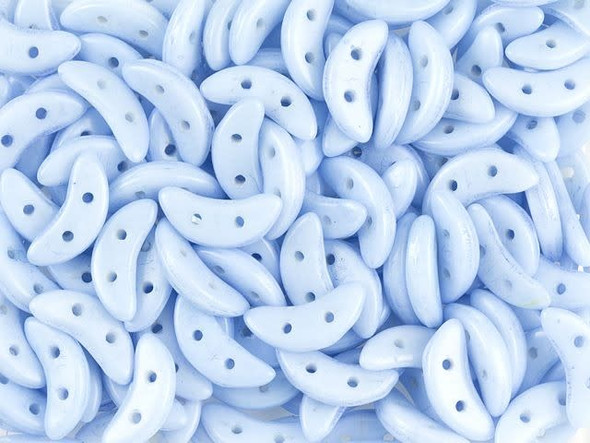 CzechMates Glass 4 x 10mm 2-Hole ColorTrends Opaque Airy Blue Crescent Bead 2.5-Inch Tube