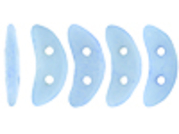 CzechMates Glass 4 x 10mm 2-Hole ColorTrends Opaque Airy Blue Crescent Bead 2.5-Inch Tube
