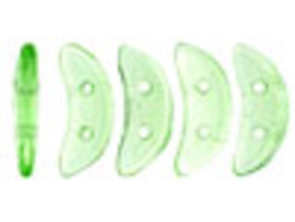 CzechMates Glass 4x10mm 2-Hole Peridot Crescent Bead, 2.5-Inch Tube