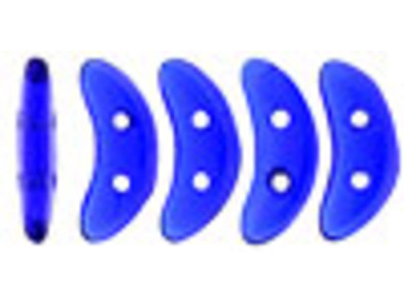 CzechMates Glass 4 x 10mm 2-Hole Cobalt Crescent Bead 2.5-Inch Tube