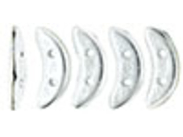 CzechMates Glass 4x10mm 2-Hole Silver Crescent Bead (2.5-Inch Tube)