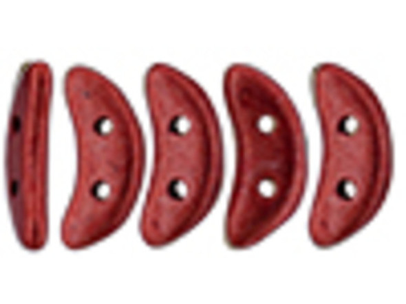 CzechMates Glass 4 x 10mm 2-Hole ColorTrends Saturated Metallic Cherry Tomato Crescent Bead 2.5-Inch Tube