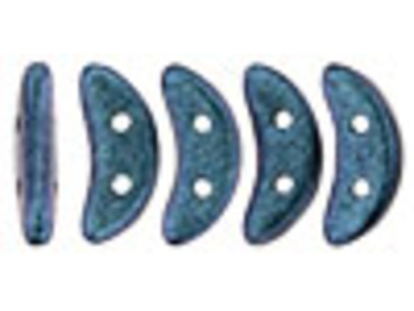 CzechMates Glass, 2-Hole Crescent Beads 10x4.5mm, Indigo Orchid Polychrome