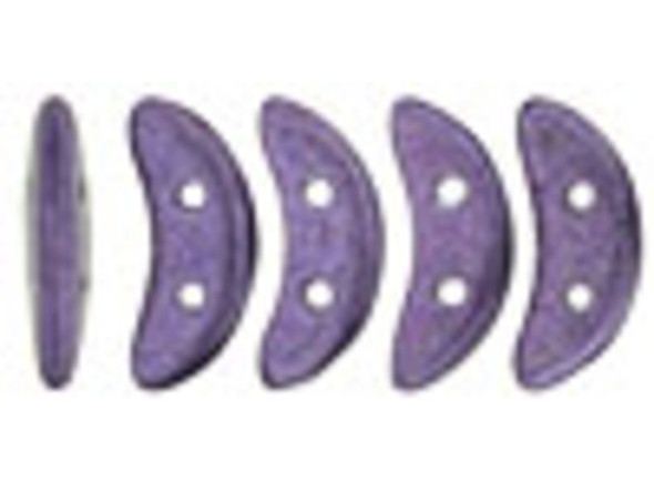 CzechMates Glass, 2-Hole Crescent Beads 10x4.5mm, Saturated Metallic Purple