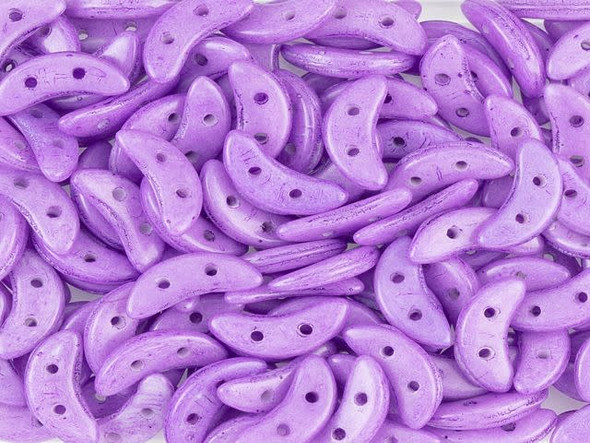 CzechMates Glass 4 x 10mm 2-Hole ColorTrends Opaque Bodacious Crescent Bead 2.5-Inch Tube