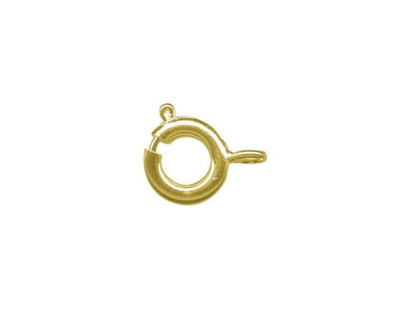 Yellow Plated Spring Ring Clasp, 7mm (gross)