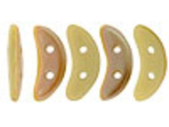 CzechMates Glass 4 x 10mm 2-Hole Antique Beige Celsian Crescent Bead 2.5-Inch Tube