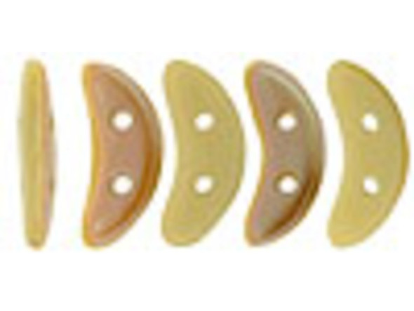 For unique dimension in your beading projects, try the CzechMates Crescent Beads. These flat beads feature a crescent shape, like a moon. Two stringing holes run through the center of the shape, so you can add it to designs in innovative ways. Layer it with other beads in bead weaving or use it to add dimension to stringing projects. It would make an interesting element in bead embroidery, too. Creamy beige color mixes with hints of lustrous champagne in these beads. 