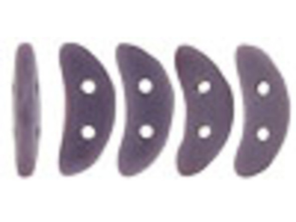 For unique dimension in your beading projects, try the CzechMates Crescent Beads. These flat beads feature a crescent shape, like a moon. Two stringing holes run through the center of the shape, so you can add it to designs in innovative ways. Layer it with other beads in bead weaving or use it to add dimension to stringing projects. It would make an interesting element in bead embroidery, too. These beads feature a dark purple color with a matte finish. 