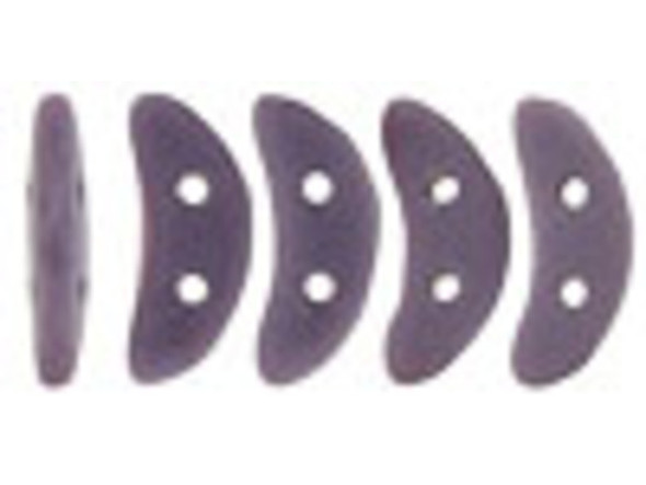 CzechMates Glass 4 x 10mm 2-Hole Matte Opaque Purple Crescent Bead 2.5-Inch Tube