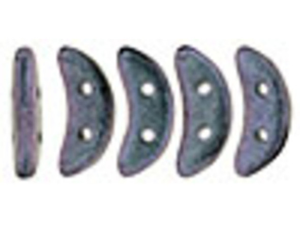 CzechMates Glass, 2-Hole Crescent Beads 10x4.5mm, Orchid Aqua Polychrome