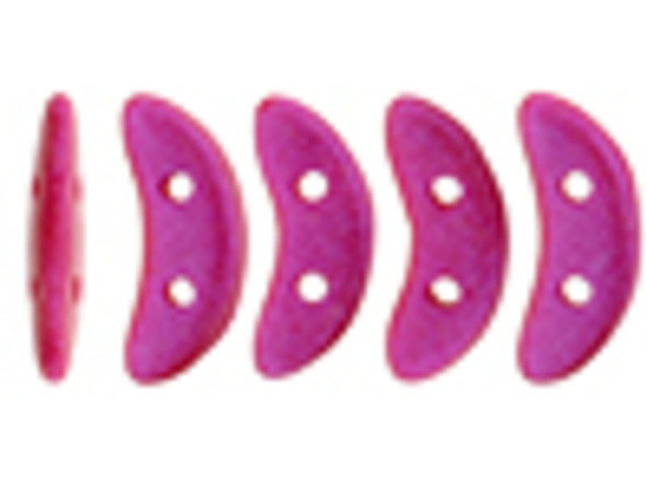 CzechMates Glass 4 x 10mm 2-Hole Opalescent Neon Pink Crescent Bead 2.5-Inch Tube