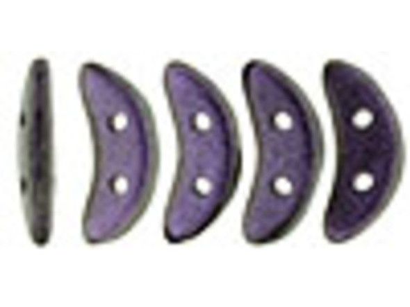 CzechMates Glass, 2-Hole Crescent Beads 10x4.5mm, Black Currant Polychrome