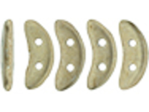 CzechMates Glass 4 x 10mm 2-Hole ColorTrends Saturated Metallic Hazelnut Crescent Bead 2.5-Inch Tube