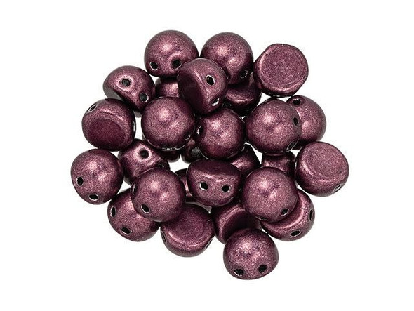 CzechMates 2-Hole 7mm ColorTrends Saturated Metallic Red Pear Cabochon Bead 2.5-Inch Tube