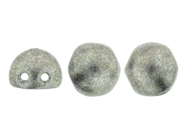 CzechMates 2-Hole 7mm ColorTrends: Saturated Metallic Sharkskin Cabochon Beads 2.5-Inch Tube