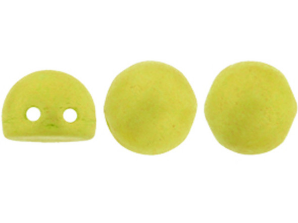 CzechMates 2-Hole 7mm Pacifica Honeydew Cabochon Beads 2.5-Inch Tube