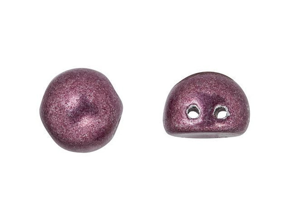 CzechMates 2-Hole 7mm ColorTrends: Saturated Metallic Dusty Cedar Cabochon Beads 2.5-Inch Tube
