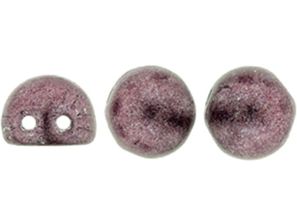 CzechMates 2-Hole 7mm ColorTrends: Saturated Metallic Dusty Cedar Cabochon Beads 2.5-Inch Tube