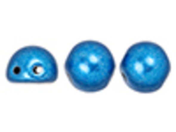 CzechMates 2-Hole 7mm ColorTrends Saturated Metallic Nebulas Blue Cabochon Bead 2.5-Inch Tube
