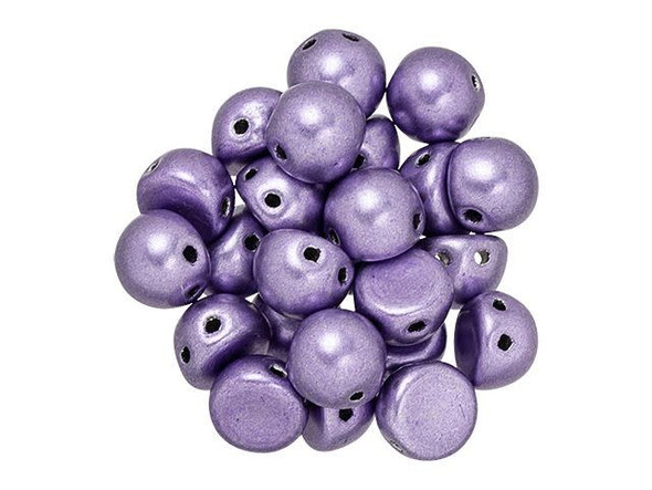 CzechMates 2-Hole 7mm ColorTrends Saturated Metallic Crocus Petal Cabochon Bead 2.5-Inch Tube