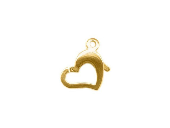Gold Plated Lobster Clasp, Heart, 9x12mm (72 pcs)