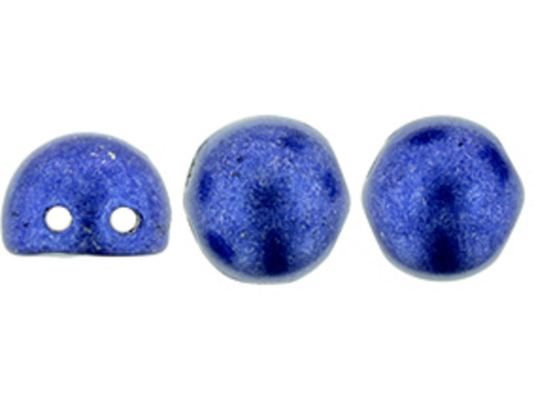 Draw attention to designs with these CzechMates Cabochon Beads. These glass beads feature a round domed shape with a flat back, much like that of a cabochon. Two stringing holes run close to the flat bottom of the dome, so these beads will stand out in your jewelry-making designs. Use them in multi-strand beading projects or add them to your bead weaving for eye-catching dimensional effects. They'll work nicely with other CzechMates beads. They feature sapphire blue color with a soft metallic shimmer. 