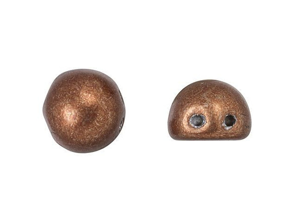 CzechMates 2-Hole 7mm ColorTrends: Saturated Metallic Potter's Clay Cabochon Beads 2.5-Inch Tube