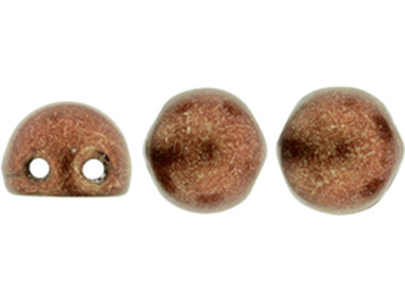 CzechMates 2-Hole 7mm ColorTrends: Saturated Metallic Potter's Clay Cabochon Beads 2.5-Inch Tube