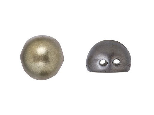 CzechMates 2-Hole 7mm Matte Metallic Leather Cabochon Beads 2.5-Inch Tube